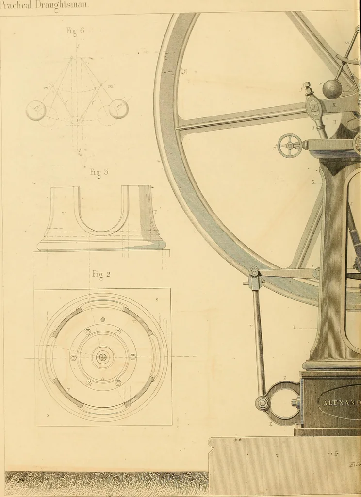 An illustration from The practical draughtsman's book of industrial design and machinist's and engineer's drawing companion : forming a complete course of mechanical, engineering, and architectural drawing, 1863, leaf 351