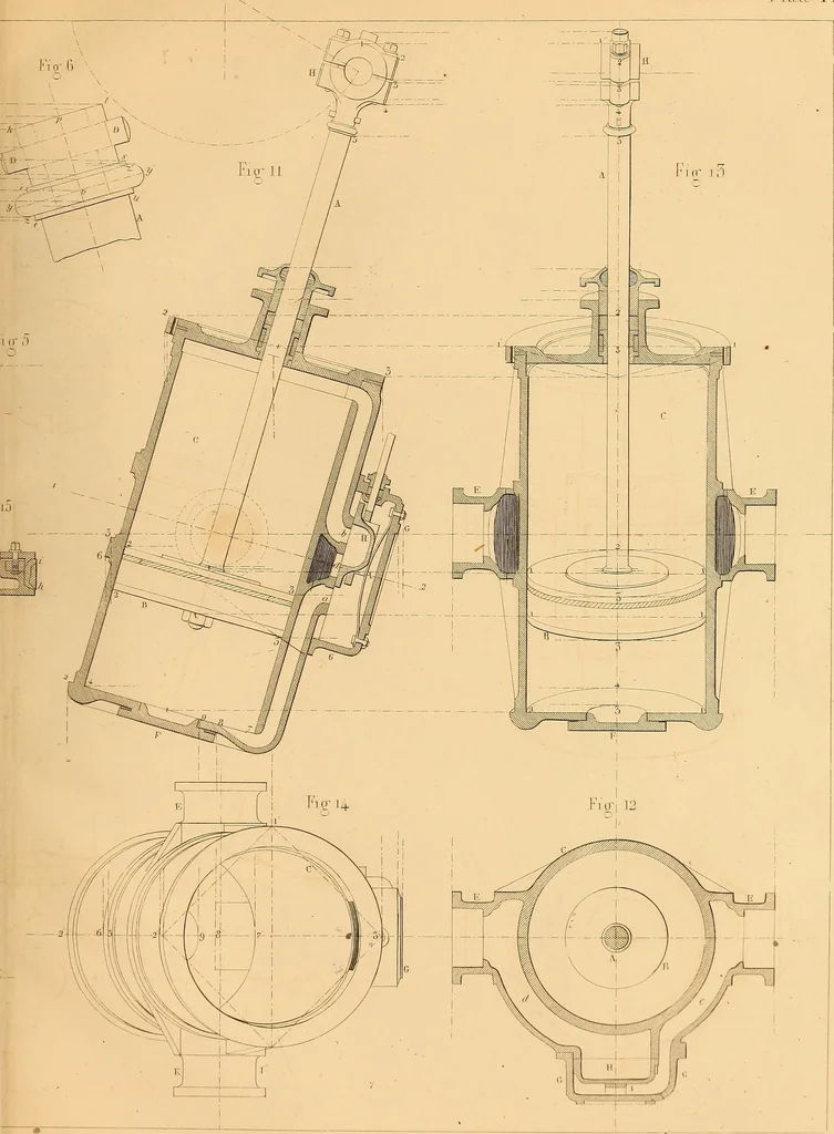 An illustration from The practical draughtsman's book of industrial design and machinist's and engineer's drawing companion : forming a complete course of mechanical, engineering, and architectural drawing, 1863, leaf 364