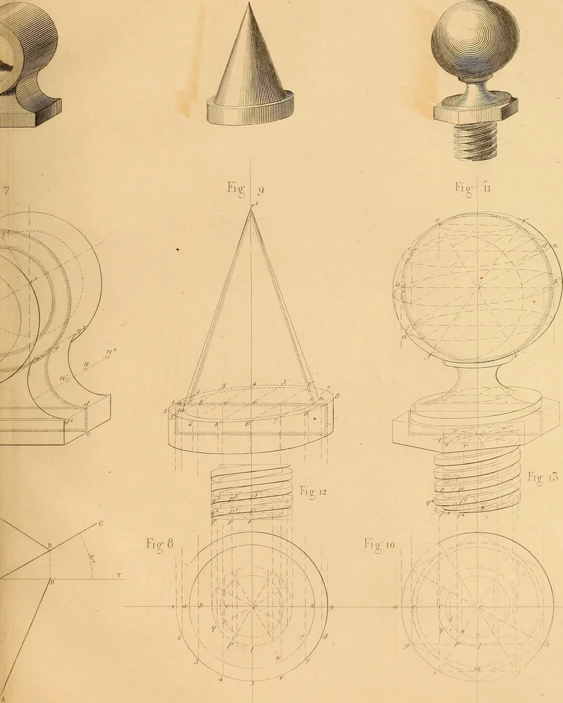 An illustration from The practical draughtsman's book of industrial design and machinist's and engineer's drawing companion : forming a complete course of mechanical, engineering, and architectural drawing, 1863, leaf 368