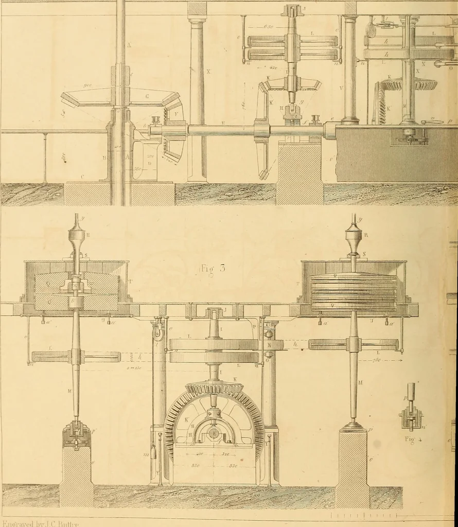 An illustration from The practical draughtsman's book of industrial design and machinist's and engineer's drawing companion : forming a complete course of mechanical, engineering, and architectural drawing, 1863, leaf 375