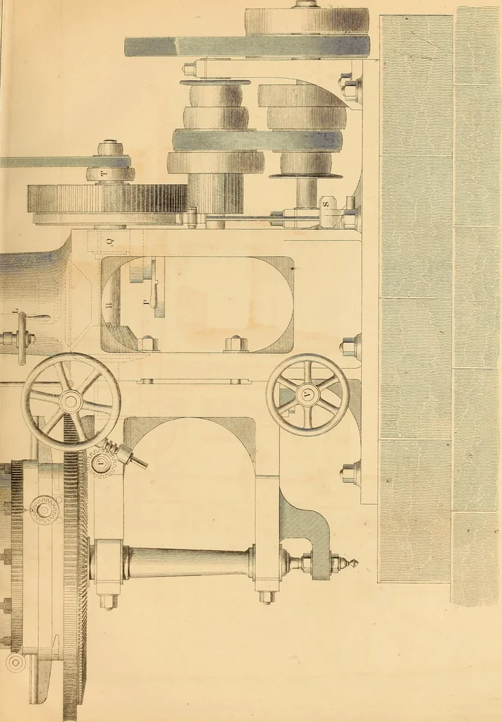 An illustration from The practical draughtsman's book of industrial design and machinist's and engineer's drawing companion : forming a complete course of mechanical, engineering, and architectural drawing, 1863, leaf 386