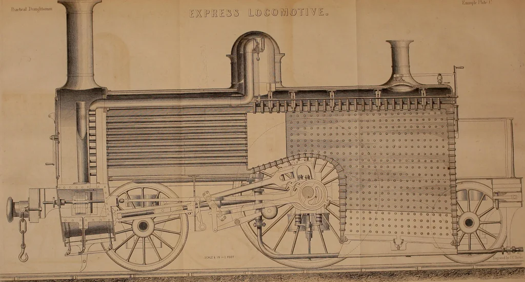 An illustration from The practical draughtsman's book of industrial design and machinist's and engineer's drawing companion : forming a complete course of mechanical, engineering, and architectural drawing, 1863, leaf 390