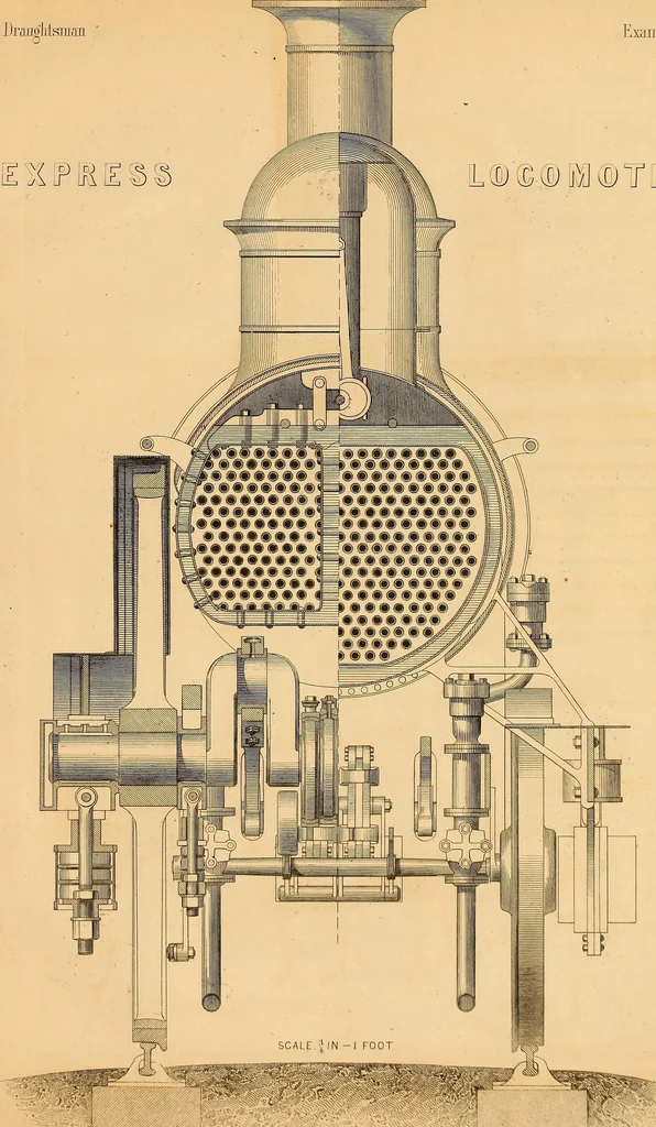 An illustration from The practical draughtsman's book of industrial design and machinist's and engineer's drawing companion : forming a complete course of mechanical, engineering, and architectural drawing, 1863, leaf 392