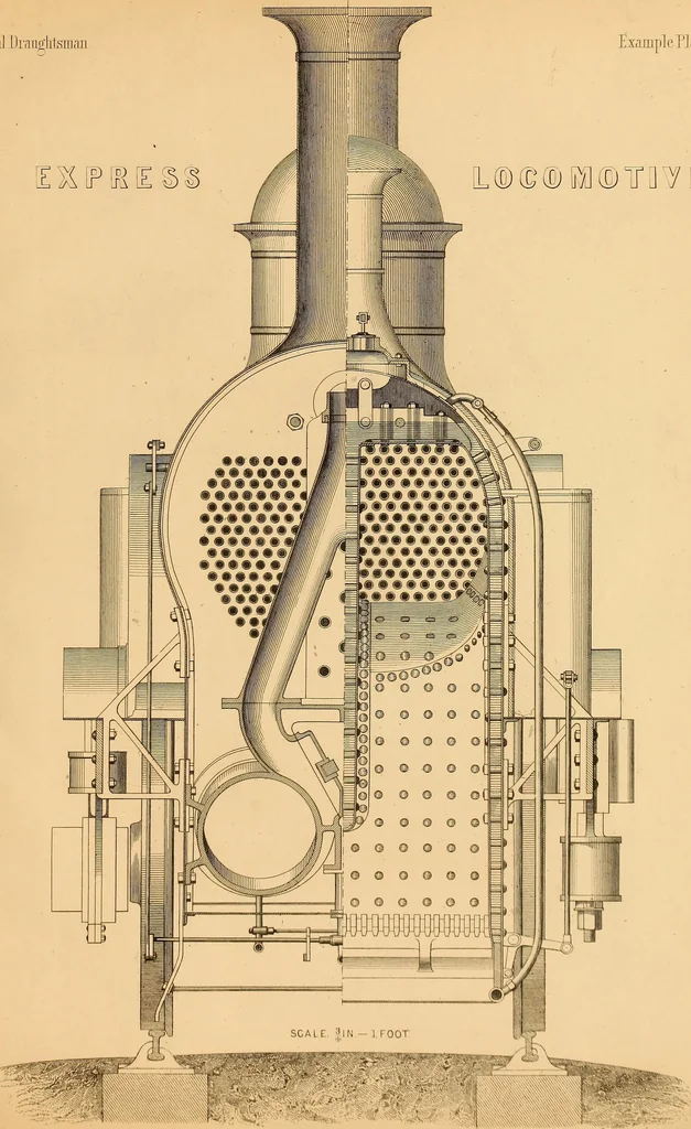 An illustration from The practical draughtsman's book of industrial design and machinist's and engineer's drawing companion : forming a complete course of mechanical, engineering, and architectural drawing, 1863, leaf 394