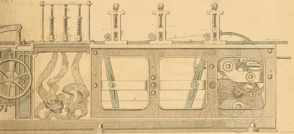 An illustration from The practical draughtsman's book of industrial design and machinist's and engineer's drawing companion : forming a complete course of mechanical, engineering, and architectural drawing, 1863, leaf 398