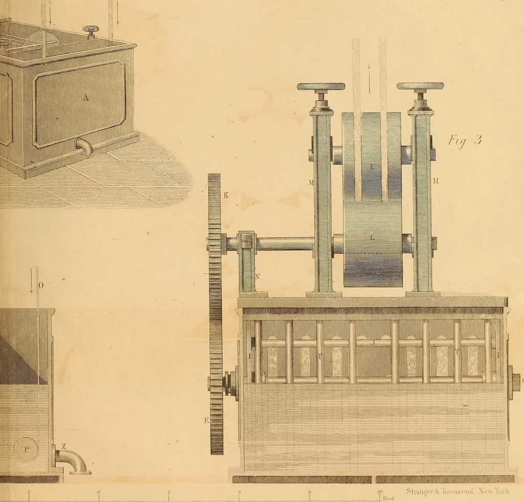An illustration from The practical draughtsman's book of industrial design and machinist's and engineer's drawing companion : forming a complete course of mechanical, engineering, and architectural drawing, 1863, leaf 402