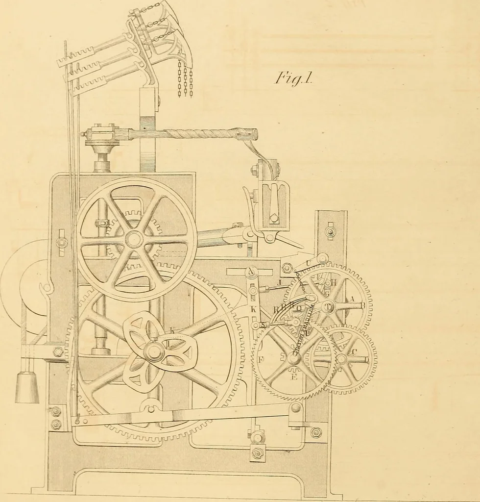 An illustration from The practical draughtsman's book of industrial design and machinist's and engineer's drawing companion : forming a complete course of mechanical, engineering, and architectural drawing, 1863, leaf 405