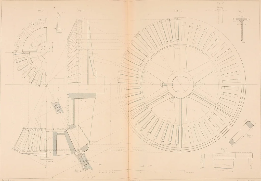 An illustration from The practical draughtsman's book of industrial design, and machinist's and engineer's drawing companion: forming a complete course of mechanical, engineering, and architectural drawing, 1854, leaf 132