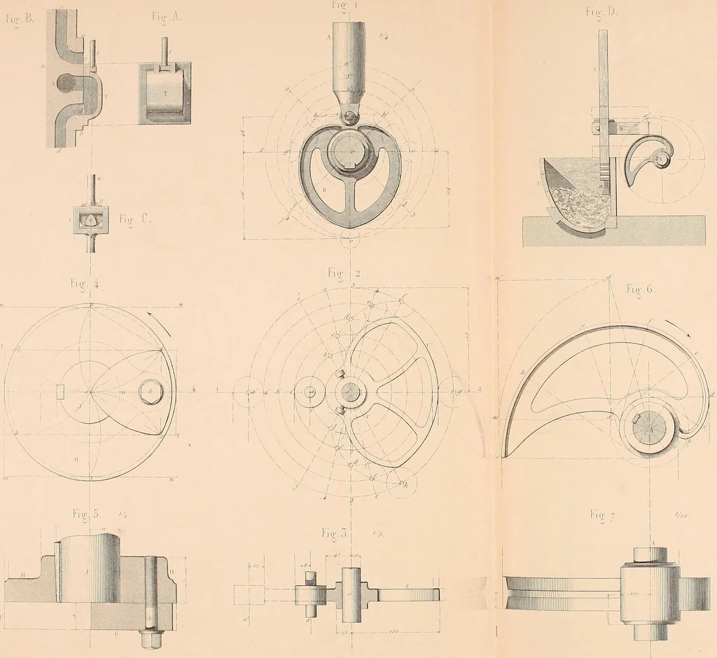 An illustration from The practical draughtsman's book of industrial design, and machinist's and engineer's drawing companion: forming a complete course of mechanical, engineering, and architectural drawing, 1854, leaf 154