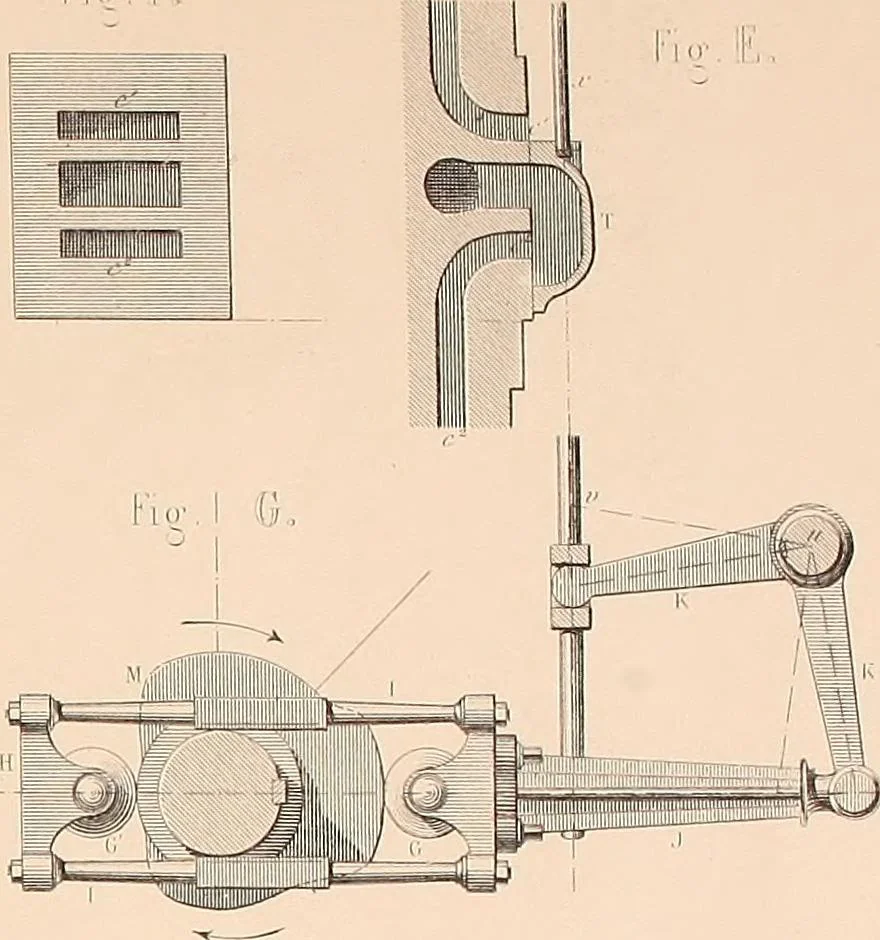 An illustration from The practical draughtsman's book of industrial design, and machinist's and engineer's drawing companion: forming a complete course of mechanical, engineering, and architectural drawing, 1854, leaf 154