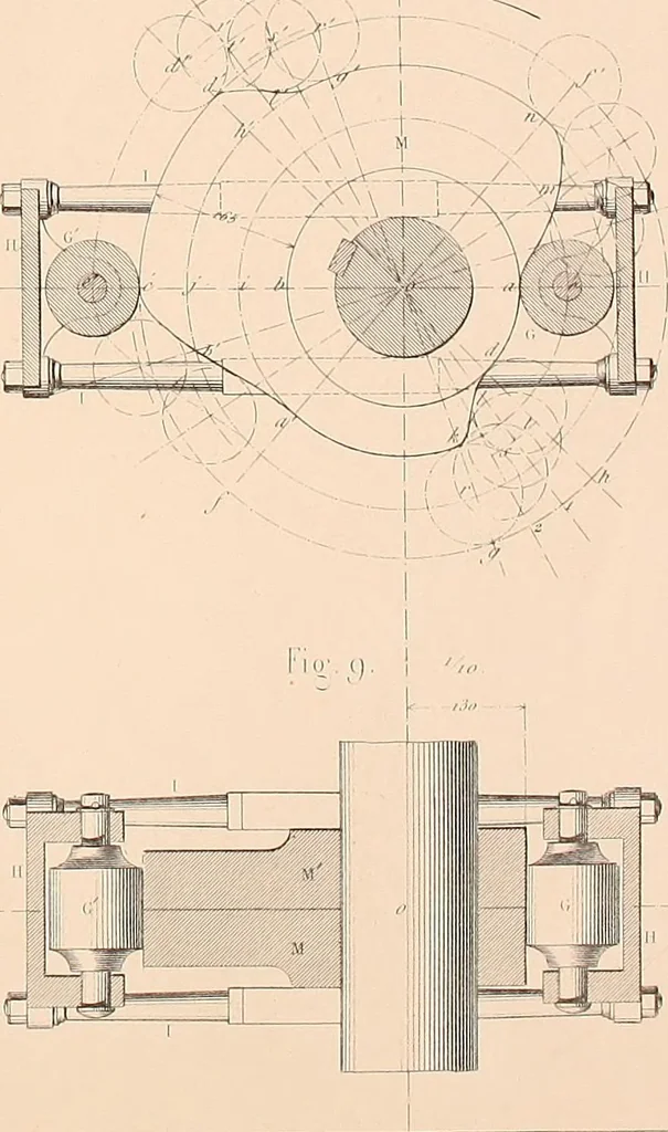 An illustration from The practical draughtsman's book of industrial design, and machinist's and engineer's drawing companion: forming a complete course of mechanical, engineering, and architectural drawing, 1854, leaf 154