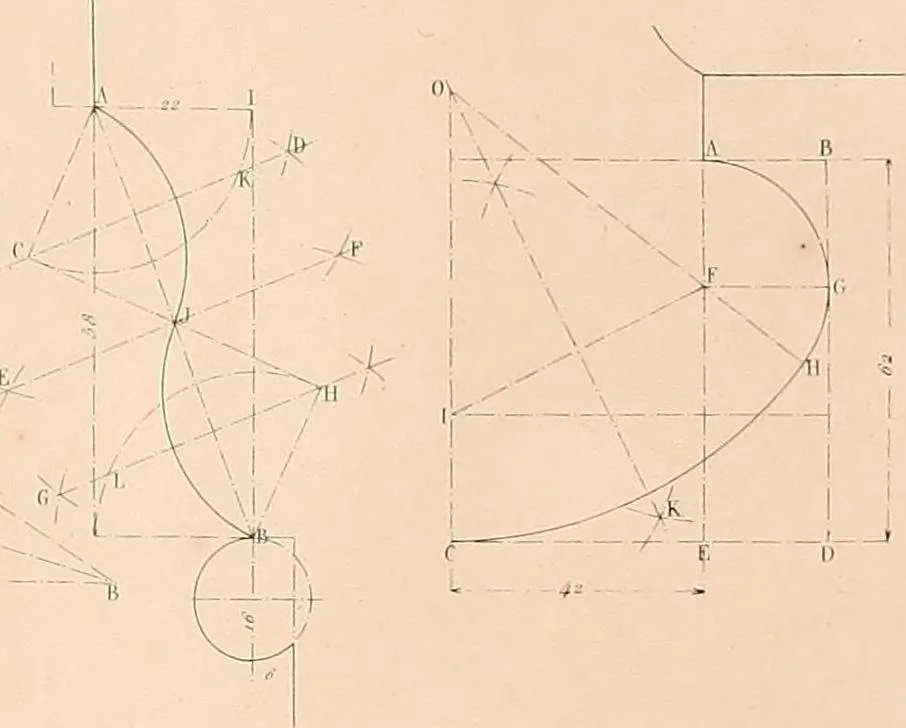 An illustration from The practical draughtsman's book of industrial design, and machinist's and engineer's drawing companion: forming a complete course of mechanical, engineering, and architectural drawing, 1854, leaf 16
