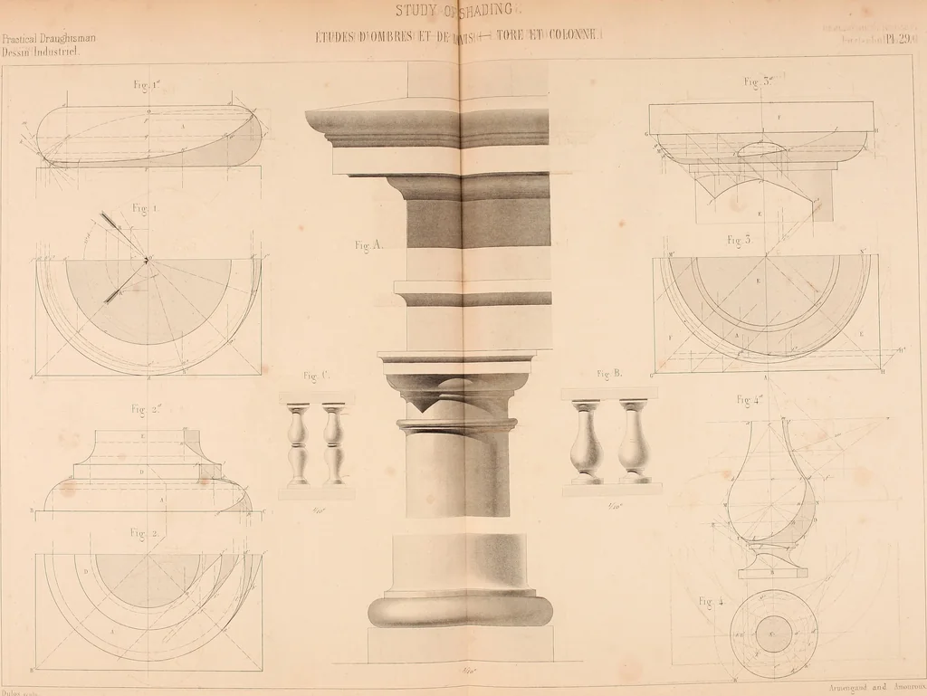 An illustration from The practical draughtsman's book of industrial design, and machinist's and engineer's drawing companion: forming a complete course of mechanical, engineering, and architectural drawing, 1854, leaf 162