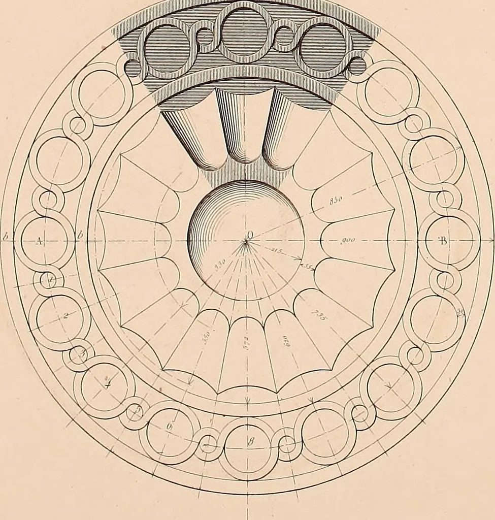 An illustration from The practical draughtsman's book of industrial design, and machinist's and engineer's drawing companion: forming a complete course of mechanical, engineering, and architectural drawing, 1854, leaf 18