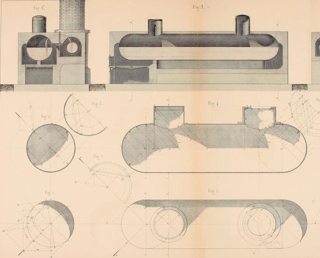 An illustration from The practical draughtsman's book of industrial design, and machinist's and engineer's drawing companion: forming a complete course of mechanical, engineering, and architectural drawing, 1854, leaf 184