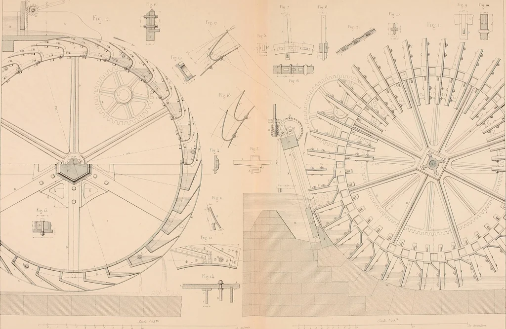 An illustration from The practical draughtsman's book of industrial design, and machinist's and engineer's drawing companion: forming a complete course of mechanical, engineering, and architectural drawing, 1854, leaf 208