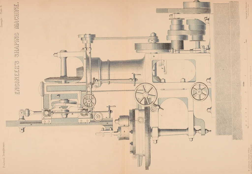 An illustration from The practical draughtsman's book of industrial design, and machinist's and engineer's drawing companion: forming a complete course of mechanical, engineering, and architectural drawing, 1854, leaf 278