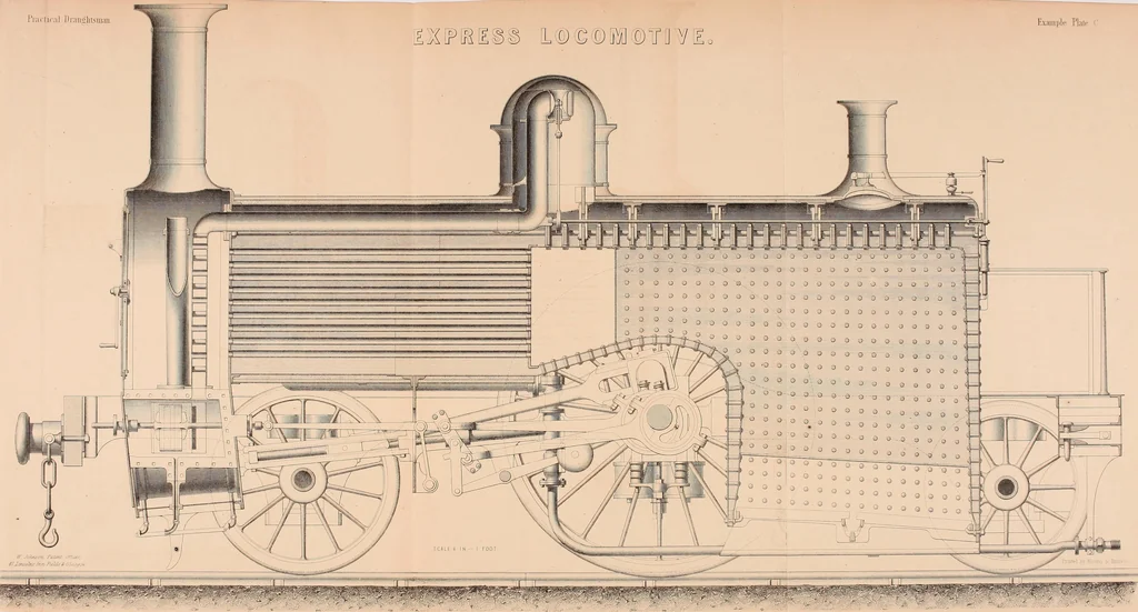 An illustration from The practical draughtsman's book of industrial design, and machinist's and engineer's drawing companion: forming a complete course of mechanical, engineering, and architectural drawing, 1854, leaf 280
