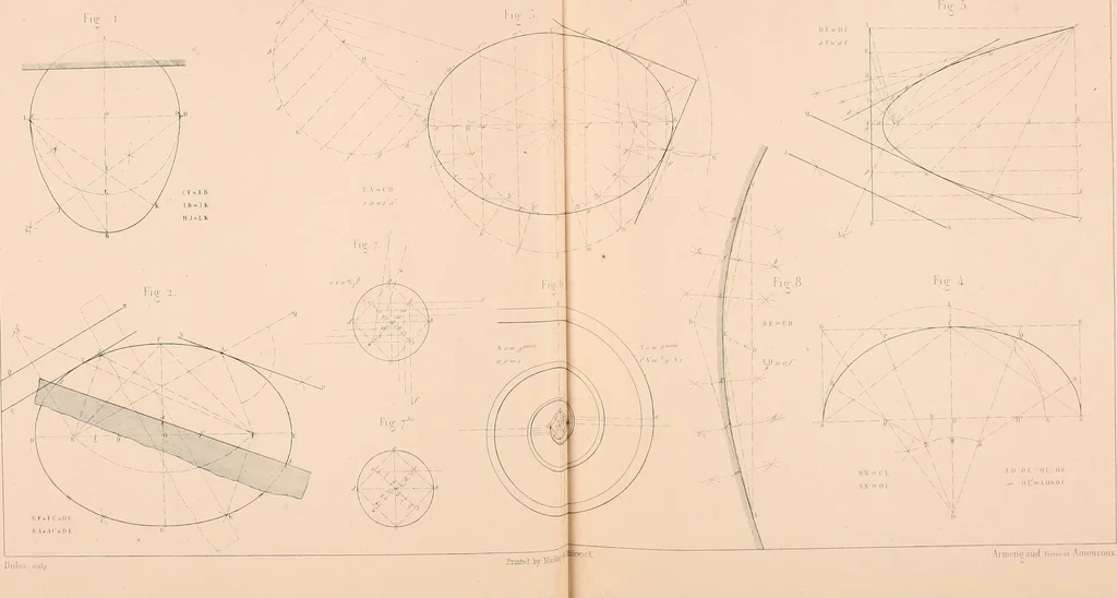 An illustration from The practical draughtsman's book of industrial design, and machinist's and engineer's drawing companion: forming a complete course of mechanical, engineering, and architectural drawing, 1854, leaf 34