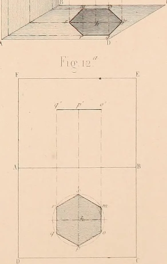 An illustration from The practical draughtsman's book of industrial design, and machinist's and engineer's drawing companion: forming a complete course of mechanical, engineering, and architectural drawing, 1854, leaf 36