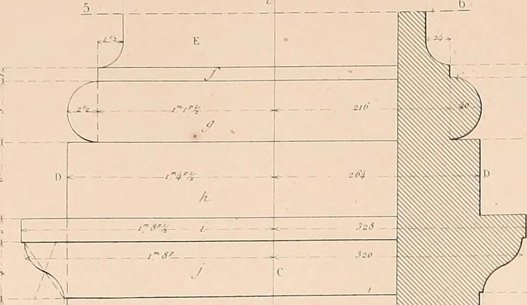 An illustration from The practical draughtsman's book of industrial design, and machinist's and engineer's drawing companion: forming a complete course of mechanical, engineering, and architectural drawing, 1854, leaf 58