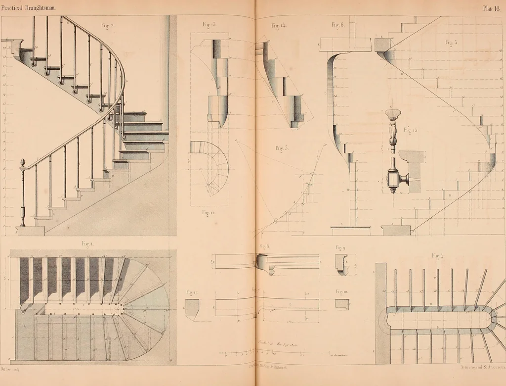 An illustration from The practical draughtsman's book of industrial design, and machinist's and engineer's drawing companion: forming a complete course of mechanical, engineering, and architectural drawing, 1854, leaf 88