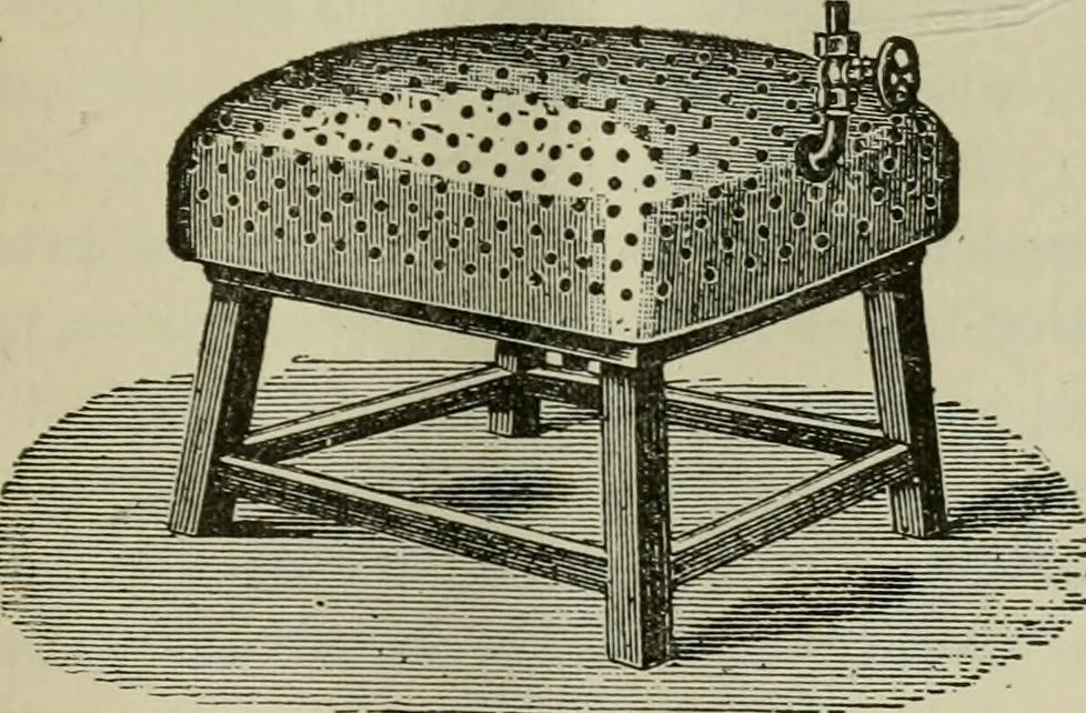 An illustration from Practical dry cleaner, scourer and garment dyer, comprising dry, chemical or French cleaning : purification of benzine, removal of stains or spotting, wet cleaning, including the cleaning of Palm Beach suits and other summer fabrics, 1919, leaf 232