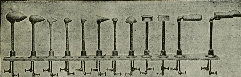 An illustration from Practical dry cleaner, scourer and garment dyer, comprising dry, chemical or French cleaning : purification of benzine, removal of stains or spotting, wet cleaning, including the cleaning of Palm Beach suits and other summer fabrics, 1919, leaf 240