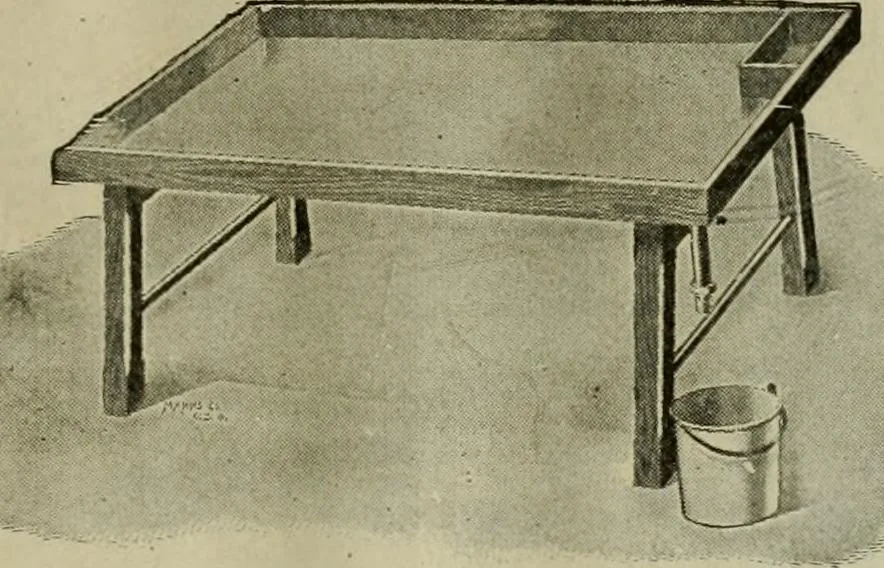 An illustration from Practical dry cleaner, scourer and garment dyer, comprising dry, chemical or French cleaning : purification of benzine, removal of stains or spotting, wet cleaning, including the cleaning of Palm Beach suits and other summer fabrics, 1919, leaf 70
