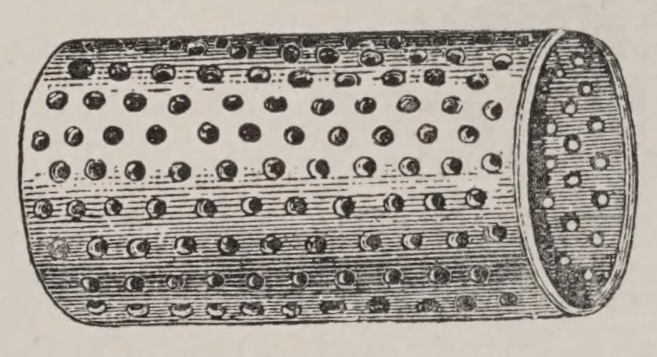 An illustration from The practical dry cleaner, scourer, and garment dyer: comprising dry, chemical, or French cleaning; purification of benzine; removal of stains, or spotting; wet cleaning; finishing cleaned fabrics; cleaning and dyeing furs, skin rugs and mats; cleaning and dyeing feathers; cleaning and renovating felt, straw and panama hats; bleaching and dyeing straw and straw hats; cleaning and dyeing gloves; garment dyeing; stripping; analysis of textile fabrics, 1911, leaf 203
