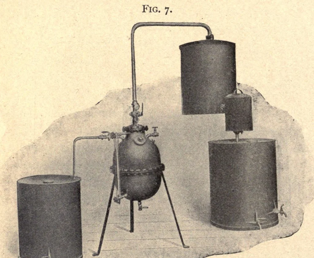 An illustration from The practical dry cleaner, scourer, and garment dyer : comprising dry or chemical cleaning; purification of benzine .., 1907, leaf 66
