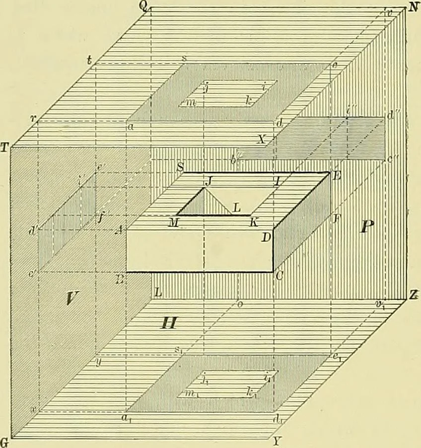 An illustration from Practical engineering drawing and third angle projection, for students in scientific, technical and manual training schools and for ... draughtsmen .., 1897, leaf 113