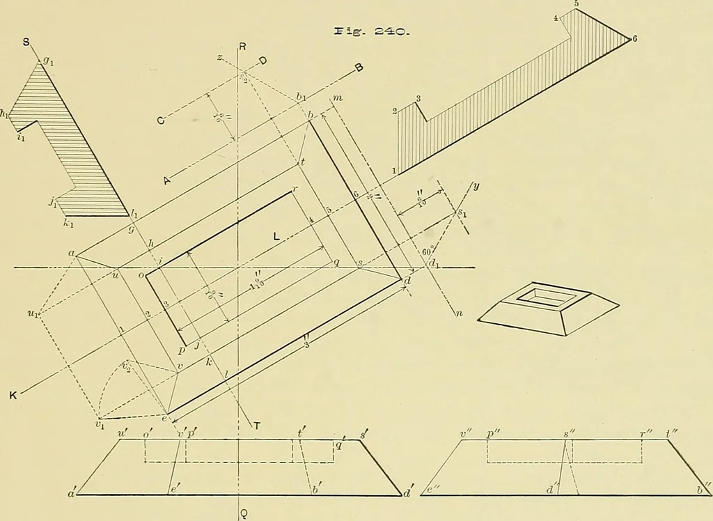An illustration from Practical engineering drawing and third angle projection, for students in scientific, technical and manual training schools and for ... draughtsmen .., 1897, leaf 122