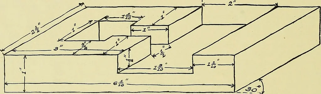 An illustration from Practical engineering drawing and third angle projection, for students in scientific, technical and manual training schools and for ... draughtsmen .., 1897, leaf 13