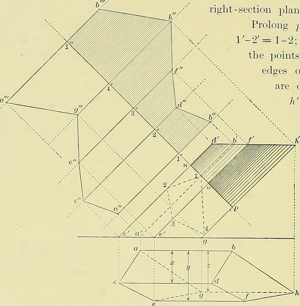 An illustration from Practical engineering drawing and third angle projection, for students in scientific, technical and manual training schools and for ... draughtsmen .., 1897, leaf 133