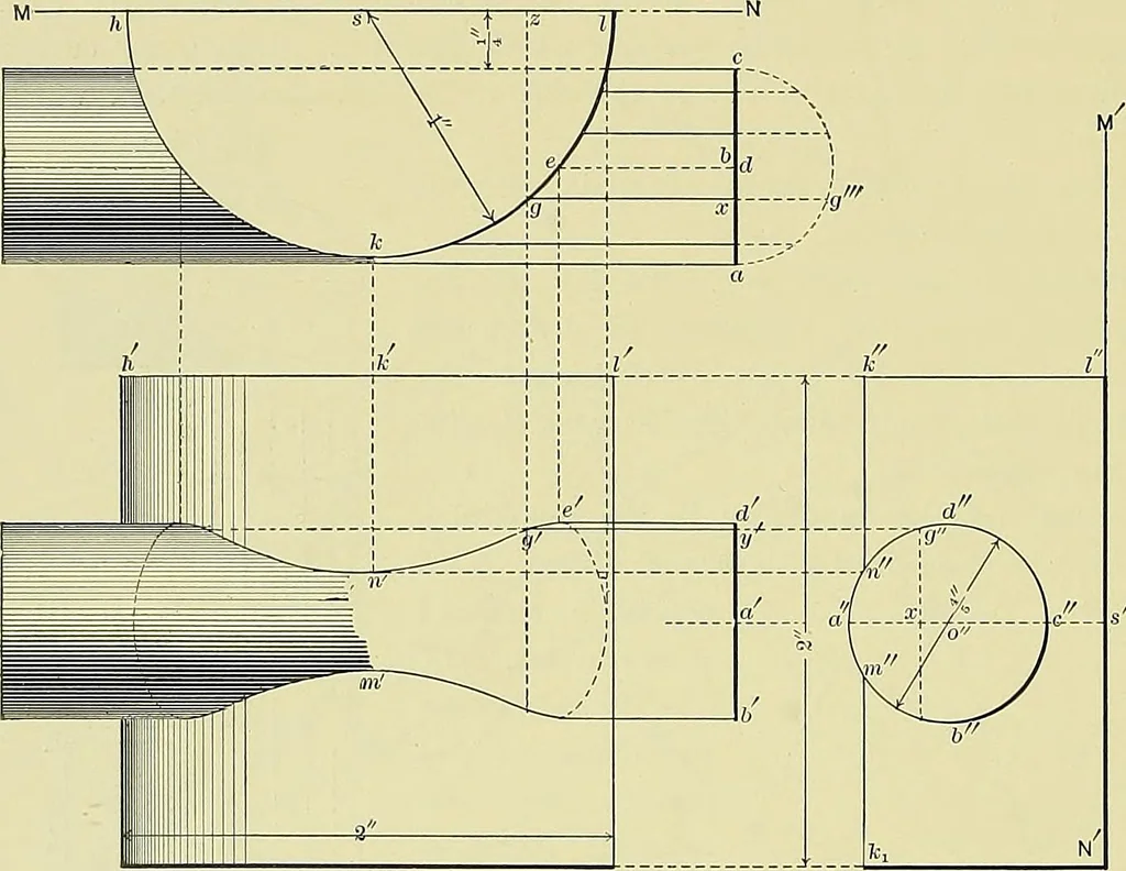 An illustration from Practical engineering drawing and third angle projection, for students in scientific, technical and manual training schools and for ... draughtsmen .., 1897, leaf 145