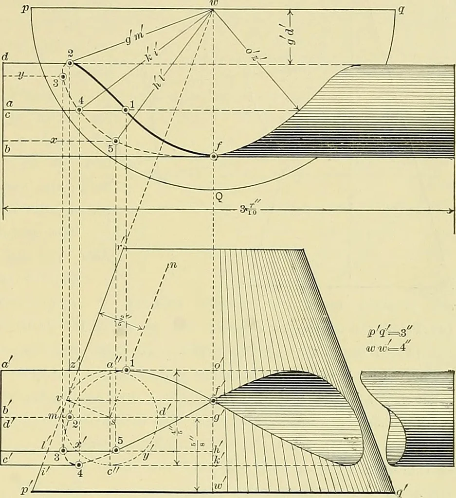 An illustration from Practical engineering drawing and third angle projection, for students in scientific, technical and manual training schools and for ... draughtsmen .., 1897, leaf 146