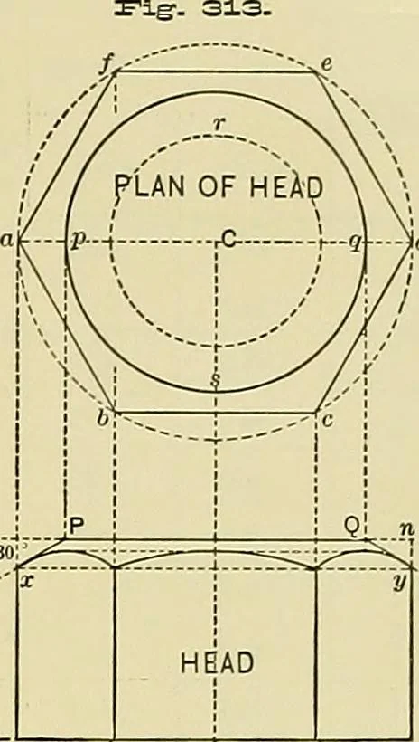 An illustration from Practical engineering drawing and third angle projection, for students in scientific, technical and manual training schools and for ... draughtsmen .., 1897, leaf 160