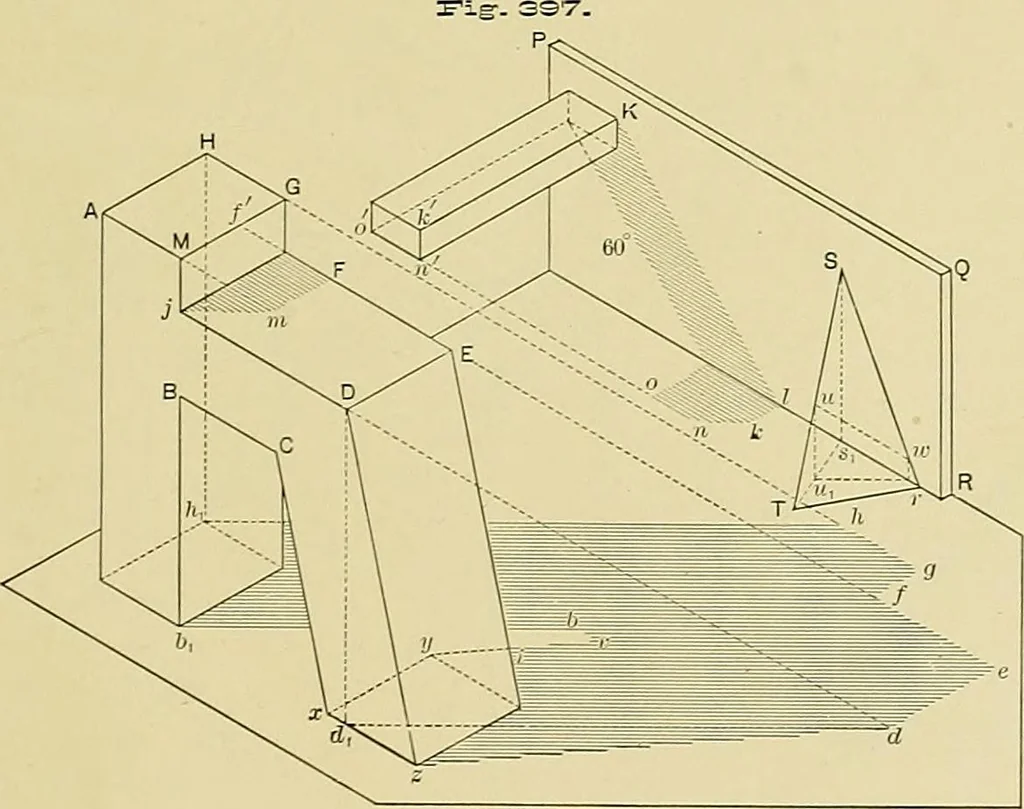 An illustration from Practical engineering drawing and third angle projection, for students in scientific, technical and manual training schools and for ... draughtsmen .., 1897, leaf 164