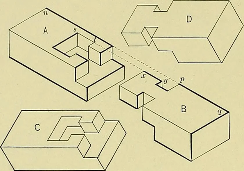 An illustration from Practical engineering drawing and third angle projection, for students in scientific, technical and manual training schools and for ... draughtsmen .., 1897, leaf 165