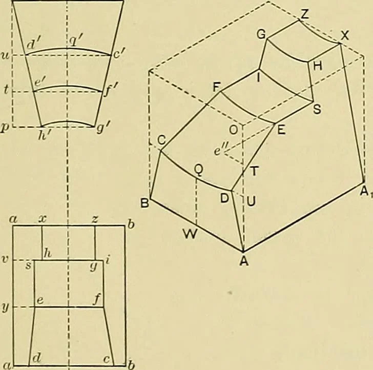 An illustration from Practical engineering drawing and third angle projection, for students in scientific, technical and manual training schools and for ... draughtsmen .., 1897, leaf 166