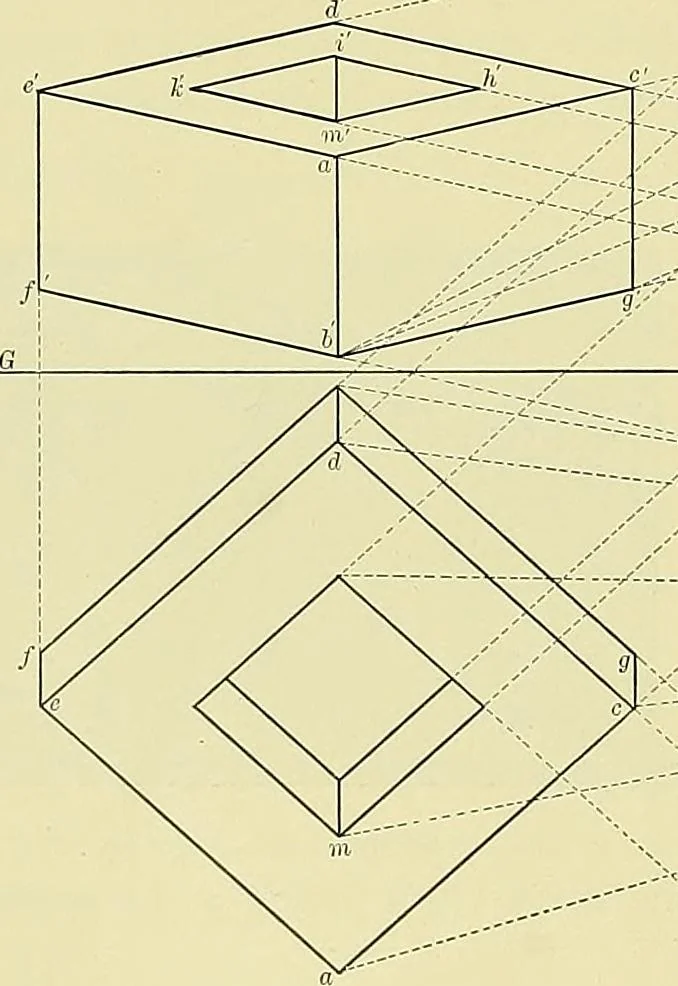 An illustration from Practical engineering drawing and third angle projection, for students in scientific, technical and manual training schools and for ... draughtsmen .., 1897, leaf 57
