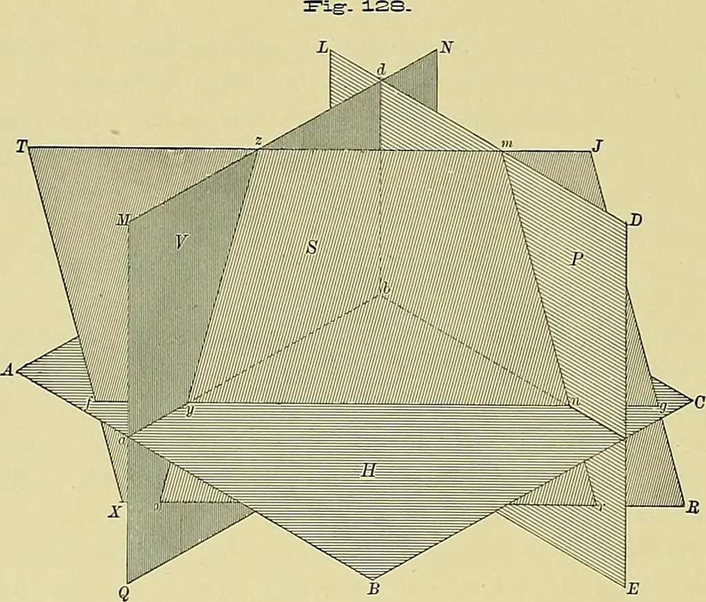 An illustration from Practical engineering drawing and third angle projection, for students in scientific, technical and manual training schools and for ... draughtsmen .., 1897, leaf 87