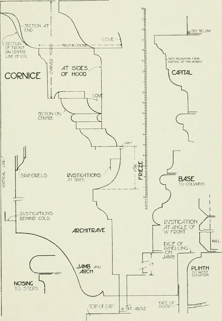 An illustration from The practical exemplar of architecture, 1907, leaf 100