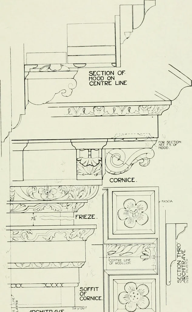 An illustration from The practical exemplar of architecture, 1907, leaf 112