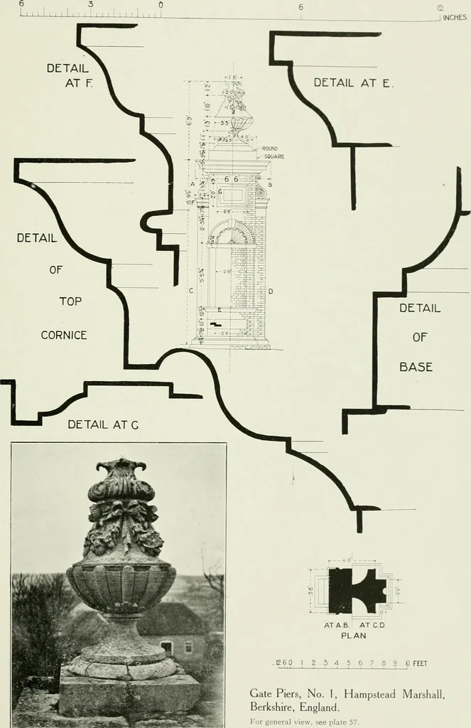 An illustration from The practical exemplar of architecture, 1907, leaf 128