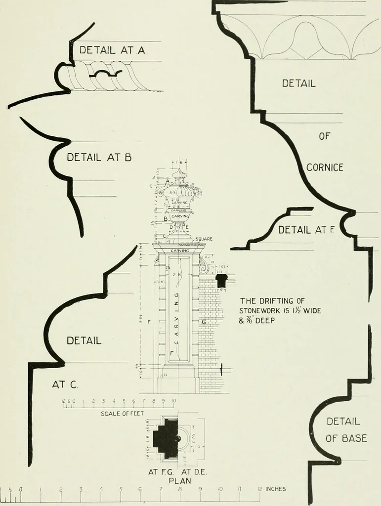 An illustration from The practical exemplar of architecture, 1907, leaf 134