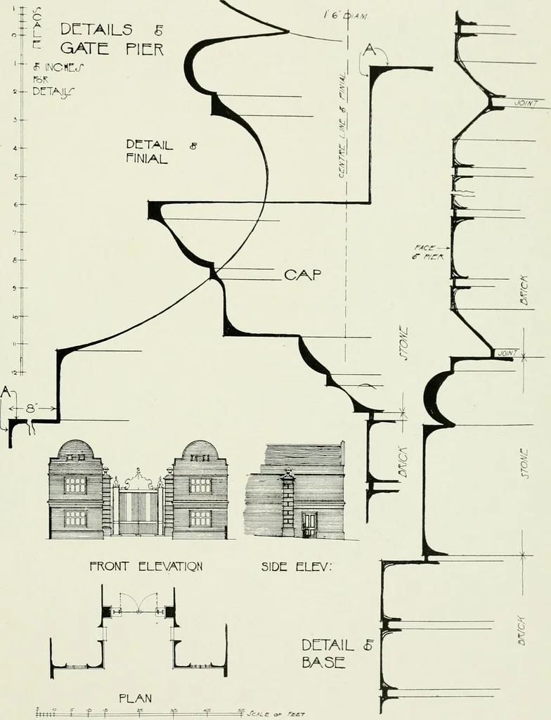 An illustration from The practical exemplar of architecture, 1907, leaf 150