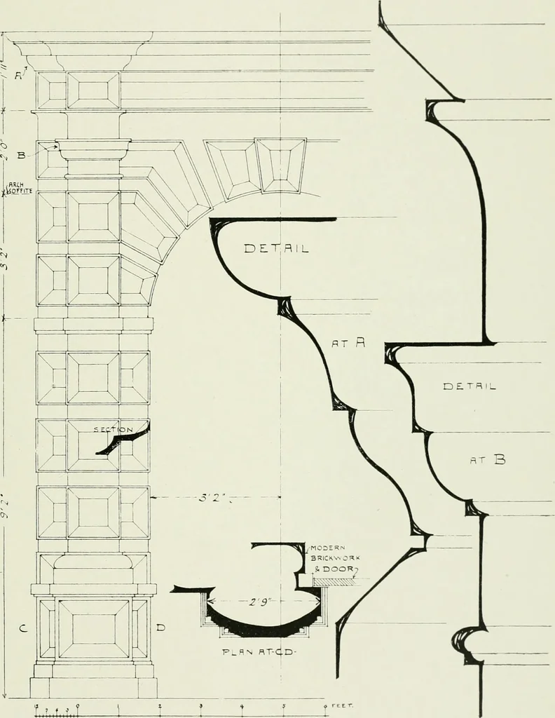 An illustration from The practical exemplar of architecture, 1907, leaf 156