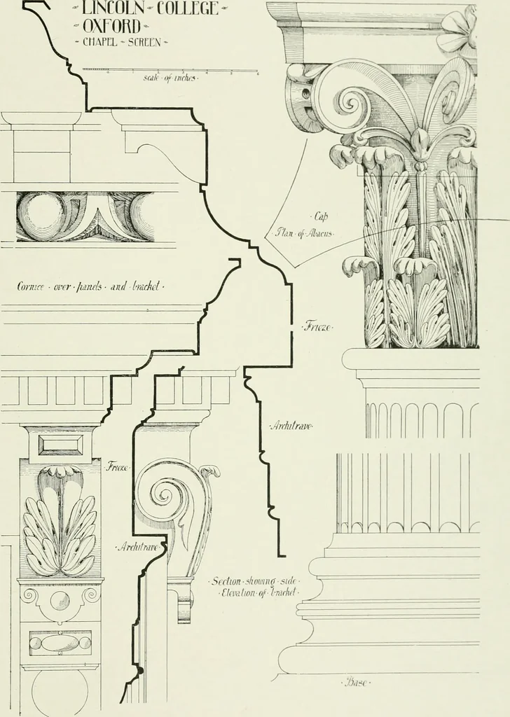 An illustration from The practical exemplar of architecture, 1907, leaf 194